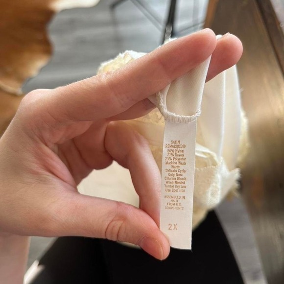 Lady Barbizon Satin Remarque Lace Bodysuit 2X Ivory Nylon Blend - Picture 5 of 7